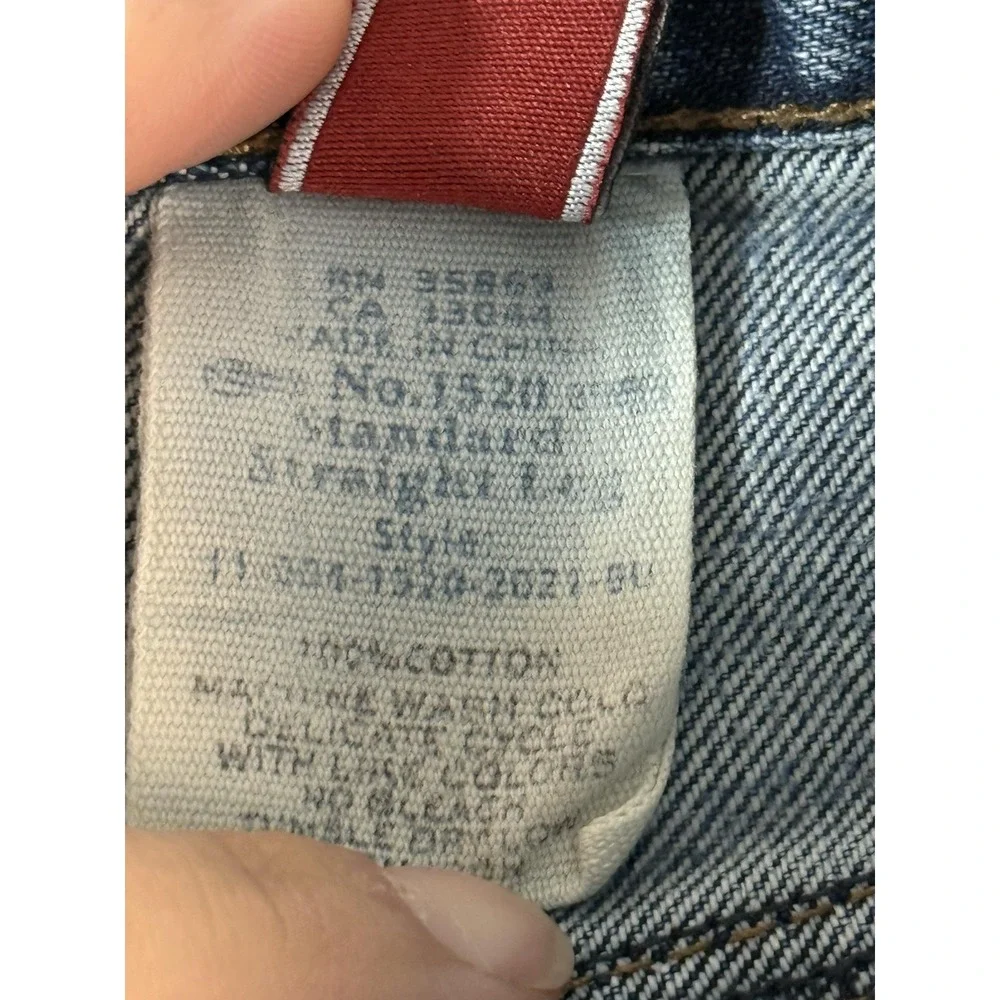 Stetson 1520 Jeans Mens 29x36 Medium Wash Blue Regular Straight Denim Distressed